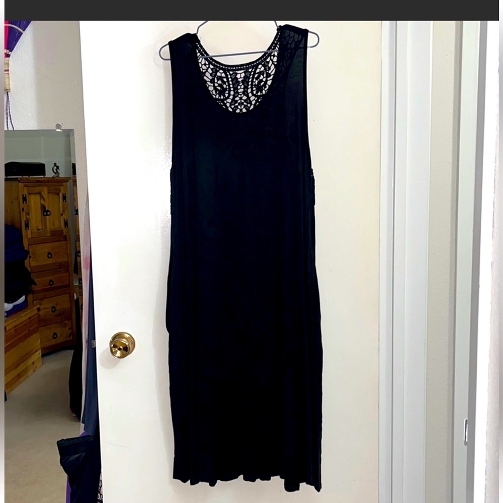 Layne Bryant 22-24 Black MIDI Dress Lace Bodice Casual Beachwear - Picture 3 of 12